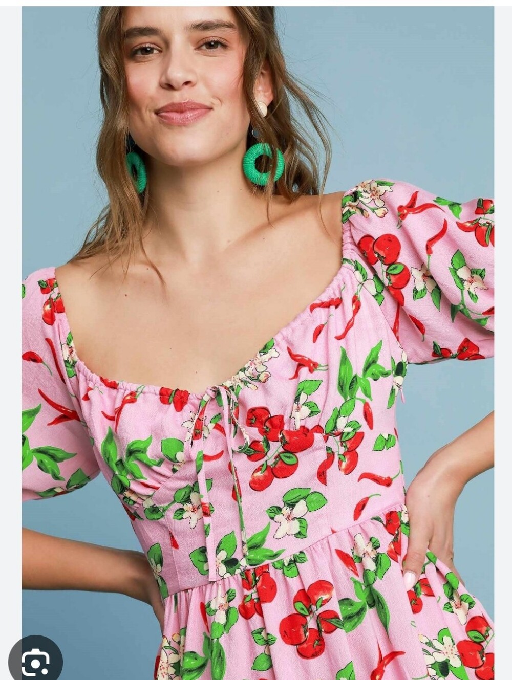 Umgee Cherry Print Dress Sz S NWT